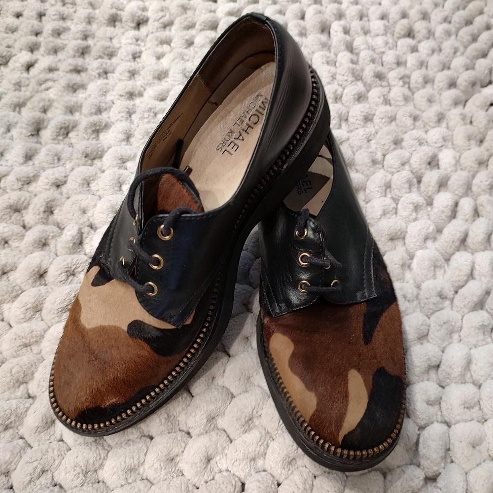 MICHAEL Michael Kors Camouflage Oxfords - Black and Brown